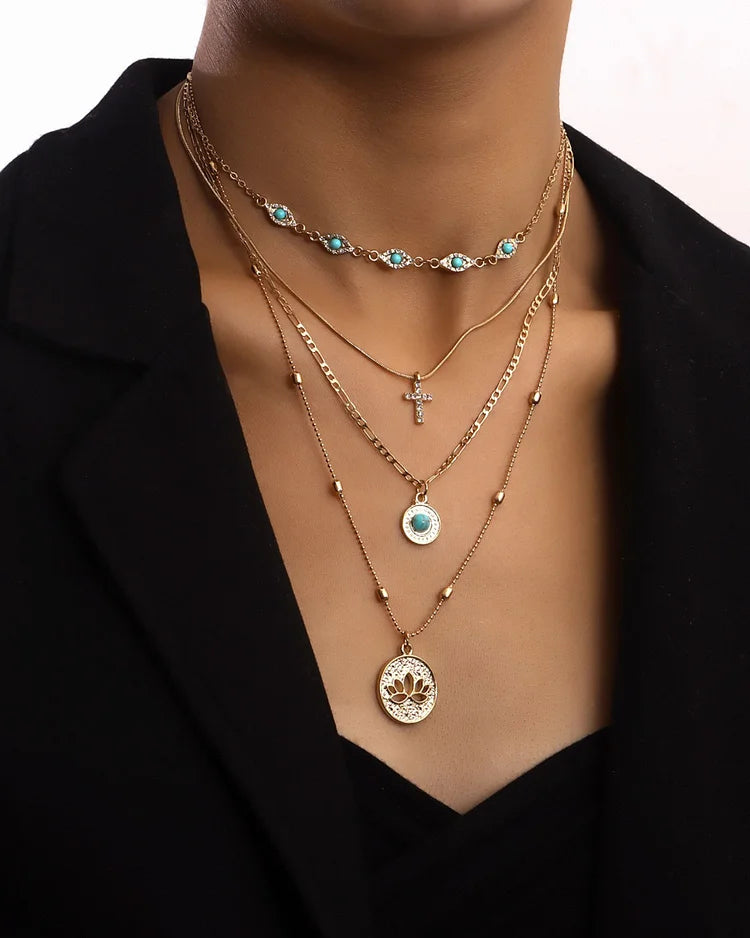 Multi-layered statement neck piece